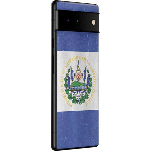 El Salvador Flag Distressed Google Pixel 6 Pro Skin